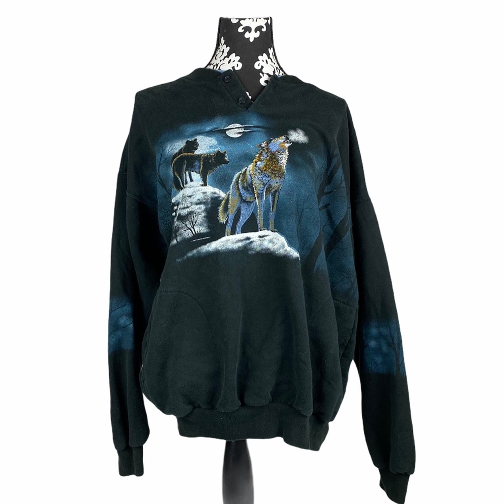 Vintage Wolf Sweater Art Unlimited Sportswear Top